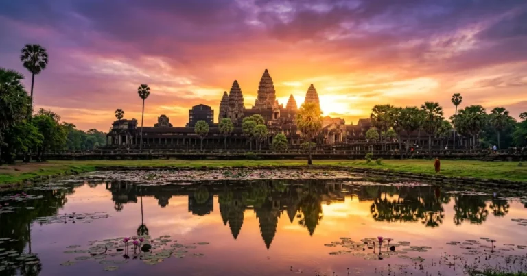 Cambodia 20 Sunrise over the ancient towers of Angkor Wat in Cambodia