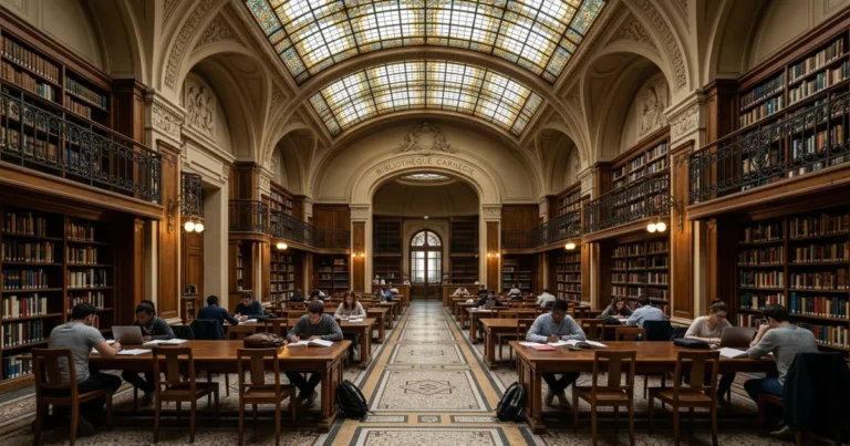 Carnegie Library 3 Interior view of the Art Deco reading room at the Carnegie Library in Reims