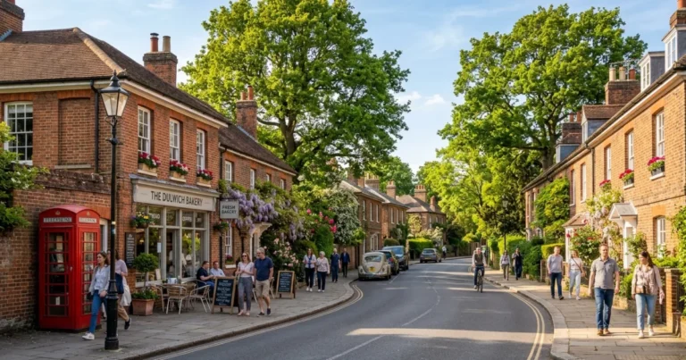 Dulwich Village 8 Charming tree-lined street in Dulwich Village London with historic Georgian houses
