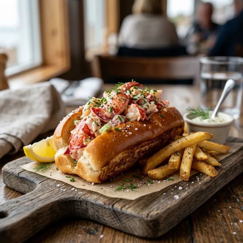 Maritime Lobster Roll with fresh Atlantic lobster