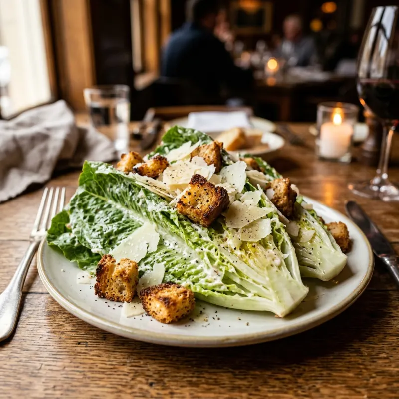Original Caesar salad prepared tableside at Hotel Caesars in Tijuana