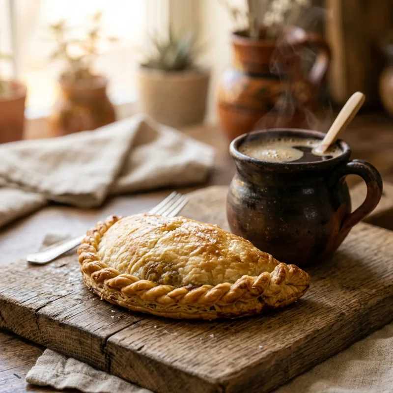 Freshly baked savory paste pastry from Hidalgo