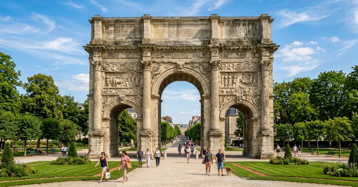 The Porte de Mars ancient Roman arch in Reims, France