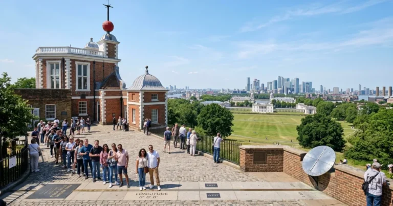 Royal Observatory 11 The Royal Observatory in Greenwich featuring Flamsteed House and the Prime Meridian line overlooking London