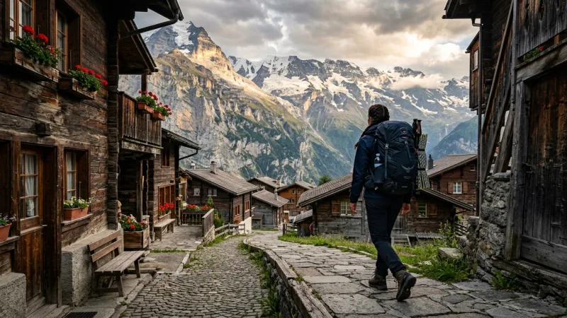 Pack in a Backpack Due to Steep Car-Free Terrain