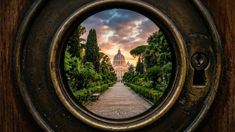 Time the Aventine Keyhole View for Sunset Without Lines