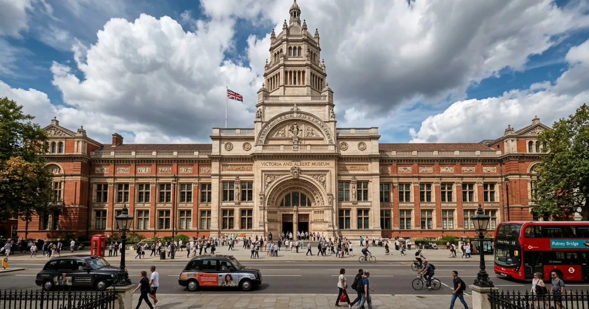 Exterior view of the Victoria and Albert Museum in London