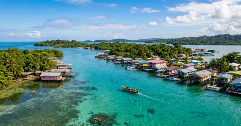 Bocas del Toro Archipelago 5 Panama Bocas del Toro archipelago with turquoise water and overwater houses