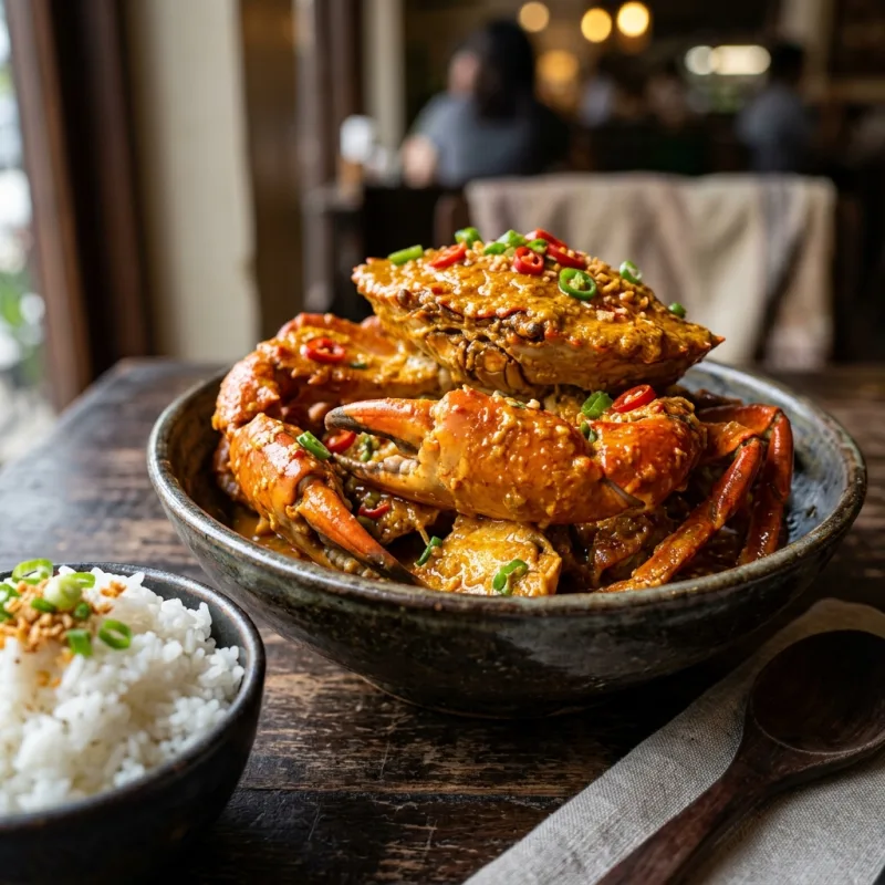 Curacha spanner crab smothered in golden Alavar sauce served in Zamboanga City