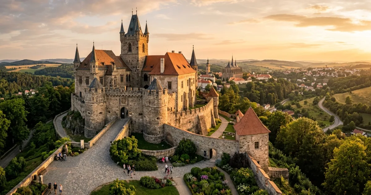 Exterior view of Hrádek, the Czech Museum of Silver in Kutná Hora under sunny skies