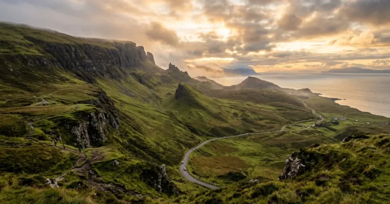 Isle of Skye 2 Dramatic wide panoramic view of the Quiraing on the Isle of Skye in Scotland