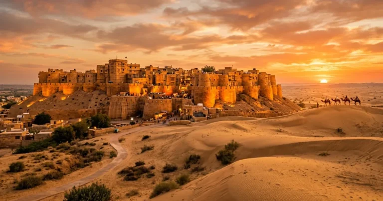 Jaisalmer 7 Panoramic golden hour view of Jaisalmer Fort in the Thar Desert