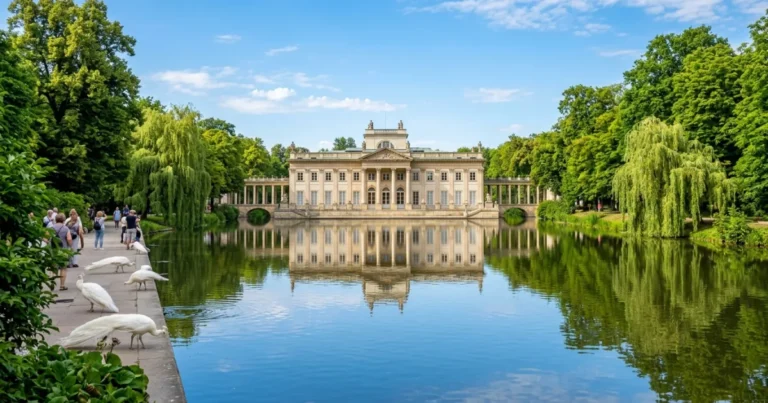Lazienki Park 1 Palace on the Isle reflected in the lake at Lazienki Park in Warsaw