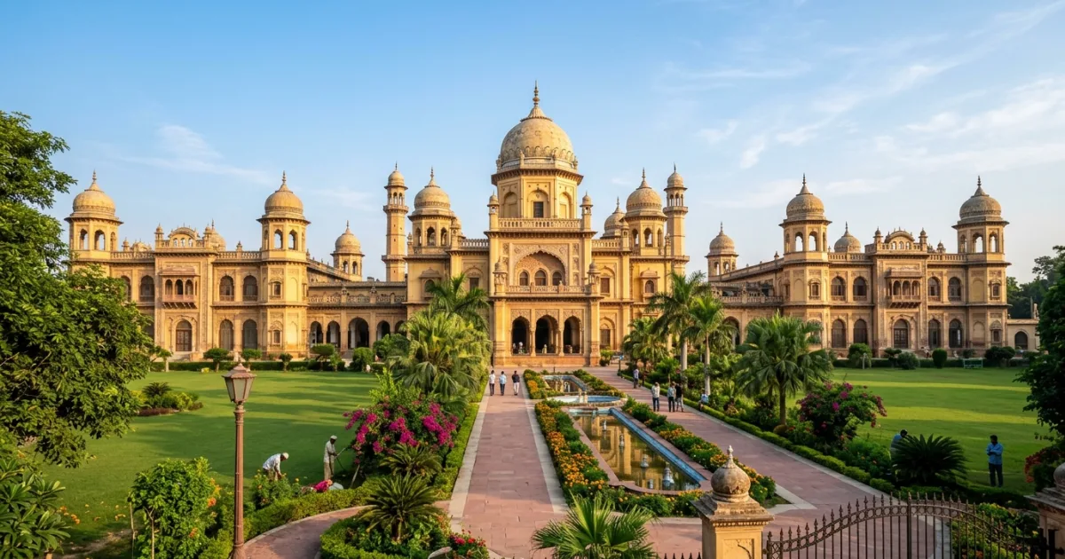 The majestic Indo-Saracenic facade of Hamid Manzil in Rampur Rohilkhand