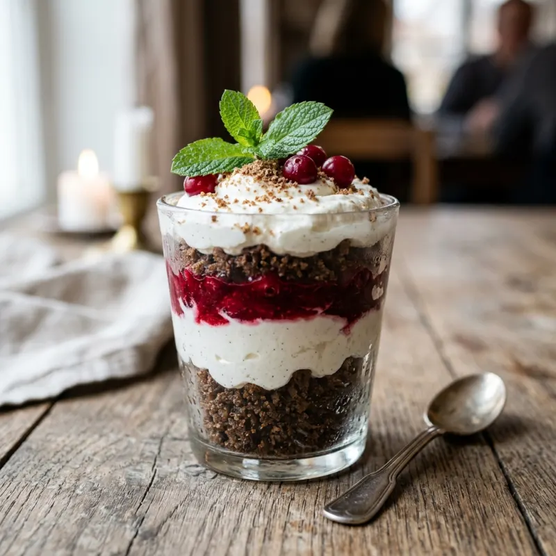 Rupjmaizes Kārtojums, traditional Latvian layered rye bread dessert