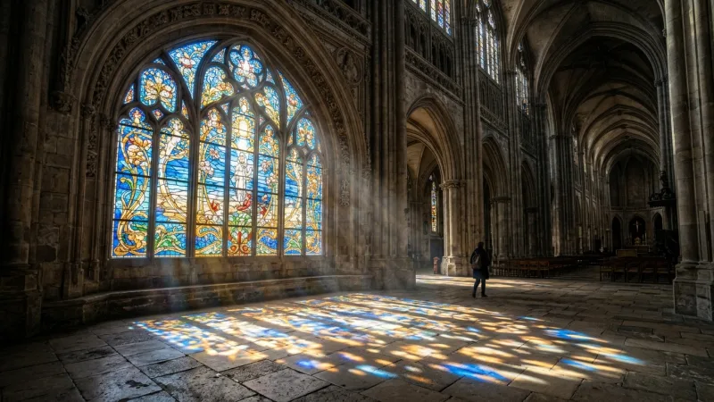 Catch Morning Sunlight on Alfons Mucha's Stained Glass
