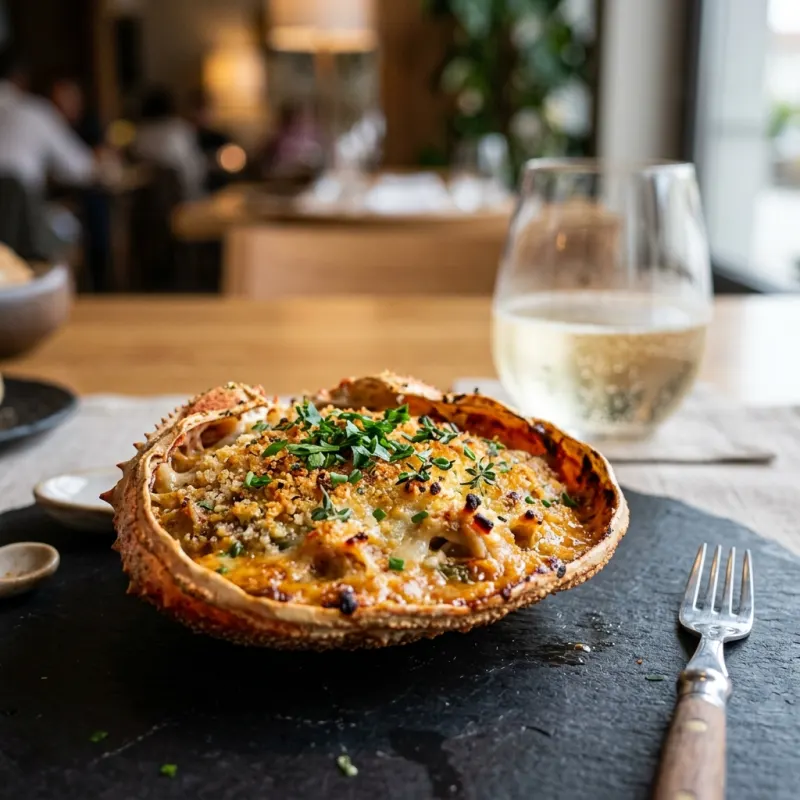 Txangurro a la Donostiarra baked spider crab dish in Basque Country